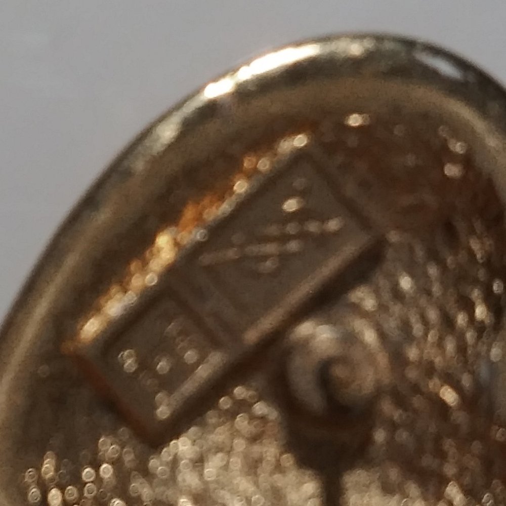 ValentineYves Saint Laurent Heart Post Broach Strawberry.Size of a Half Dollar. - Picture 2 of 2